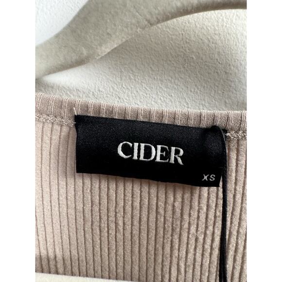 Cider Long Sleeve Rib Knit Crop Top Coquette Sexy Unique Buckle Streetwear XS - Picture 2 of 6